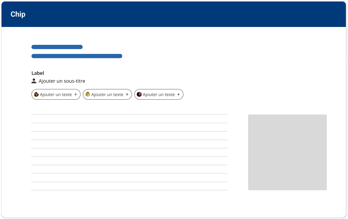 Documentation du composant chip avec exemple de cas d'usage © Goweb