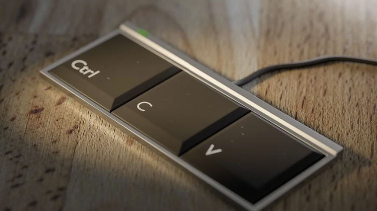 Clavier contenant uniquement les touches "Ctrl", "C" et "V".