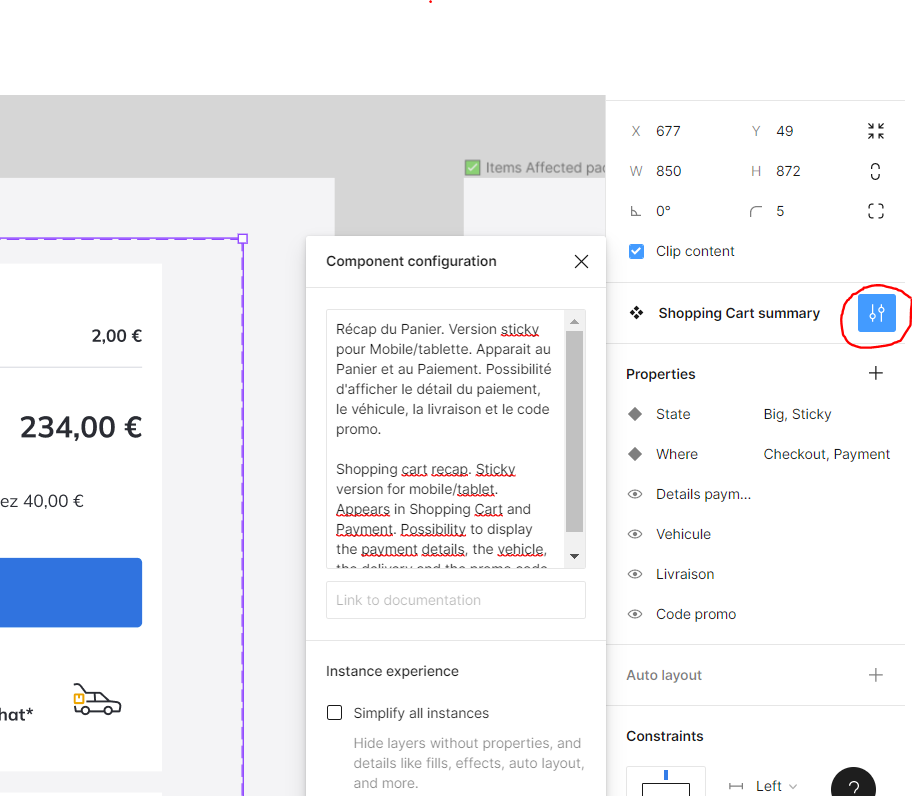 Documentation des composants avant la Config Figma 2023